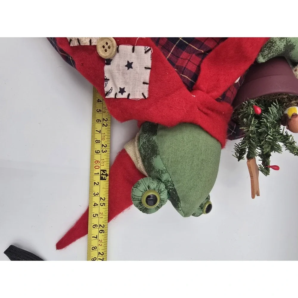 Arline's Crafty Treasures Christmas Frog Long Leg Shelf Sitter Vintage Decor